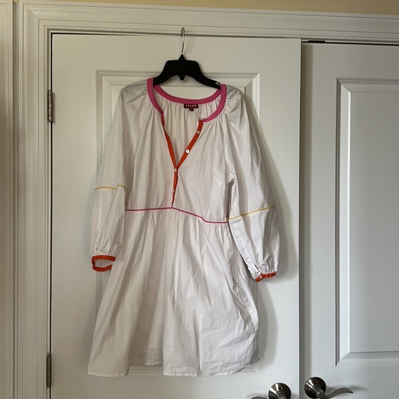 Staud Mini Demi Contrast Trim Dress - Picture 3 of 4